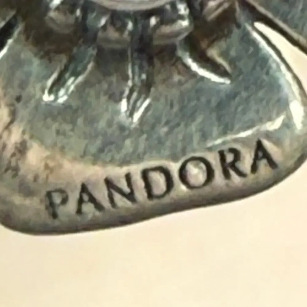 Authentic Pandora Sterling Silver Purple CZ Flower Dangle Charm (retired)
